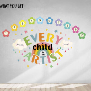 Every Child is an Artist Wall Stickers Stars Rainbow