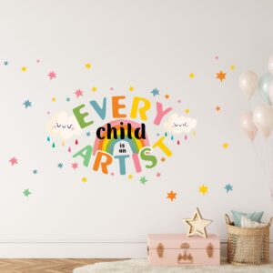 Every Child is an Artist Wall Stickers Stars Rainbow