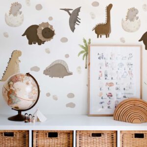 Dinosaur Wall Decals: Beige Boho Nursery Decor