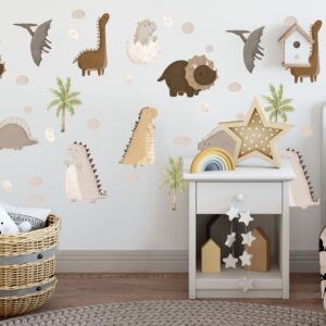 Dinosaur Wall Decals: Beige Boho Nursery Decor