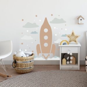 Rocket Wall Decal Space Ship Large Sticker Boy Girl