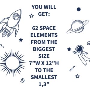 Outer Space Wall Decals Space Ship Stickers Solar System