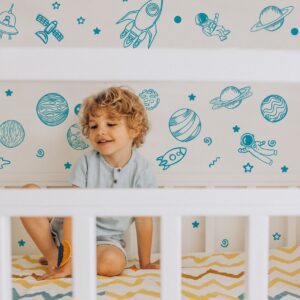 Outer Space Wall Decals Space Ship Stickers Solar System