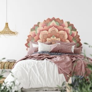 mandala half dome headboard — boho bedroom king queen focal