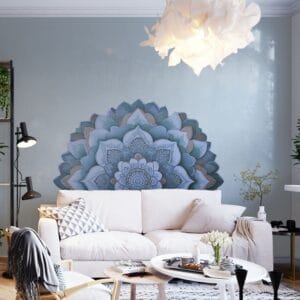 mandala headboard fabric version — repositionable boho king queen bed sticker