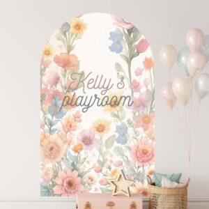 Floral Arch Wall Custom Name Decals Arrangement Wedding