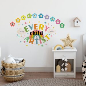 Every Child is an Artist Wall Stickers Stars Rainbow