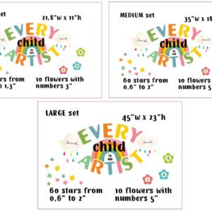 Every Child is an Artist Wall Stickers Stars Rainbow