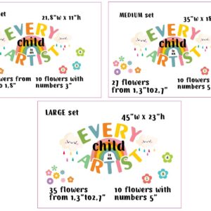 Every Child is an Artist Wall Stickers Flowers Rainbow