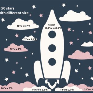 Rocket Wall Decal Space Ship Large Sticker Boy Girl