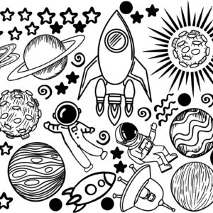 Outer Space Wall Decals Space Ship Stickers Solar System
