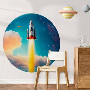 Rocket Wall Decals Clouds Sky Sticker Space Ship Decal