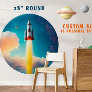 Rocket Wall Decals Clouds Sky Sticker Space Ship Decal