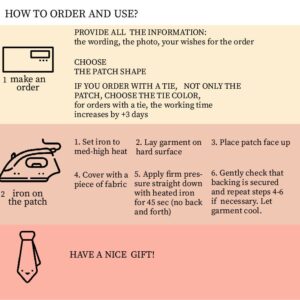 i love you first dad personalised tie, thank you label iron on patch, father neck tie wedding suit gift, lf644