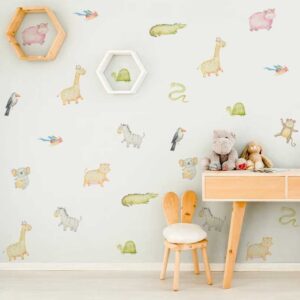 Animals Wall decals Safari Stickers Leopard Hippo Tiger