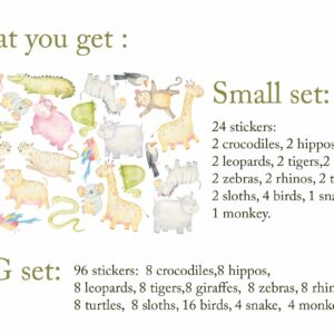 Animals Wall decals Safari Stickers Leopard Hippo Tiger