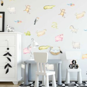 Animals Wall decals Safari Stickers Leopard Hippo Tiger