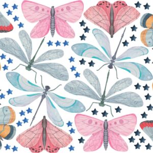 Butterfly Wall Decals: Moth, Dragonfly & Star Nursery Decor