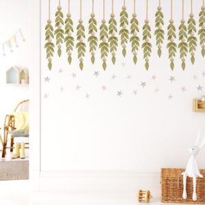 Watercolor Greenery Wall Decals – Boho Nursery Decor