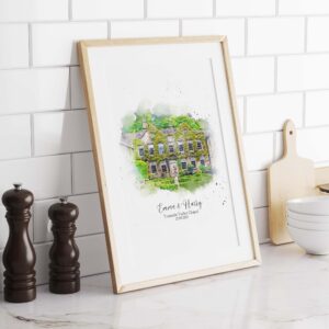 Watercolour House Portrait Personalised Painting