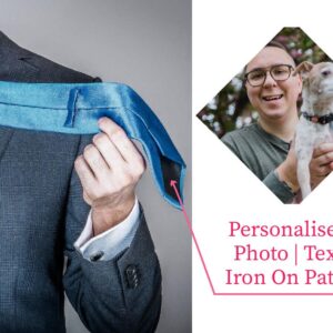 Custom Dad Photo Tie Patch Thank you Label Pet Dog Cat