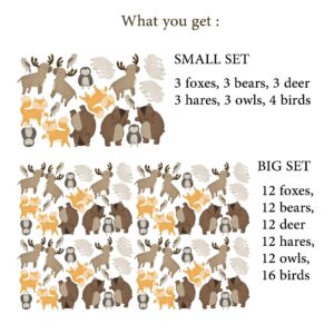 Animals Wall decals, Birthday Party Backdrop Stickers, Forest Woodland Decals Bear Fox Owl Wild Nursery Decor Boys Girls room Playroom LF496