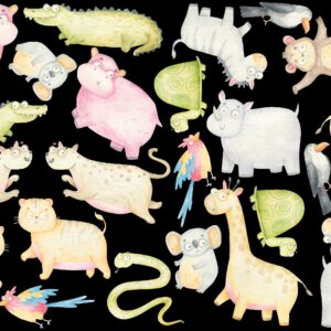 Animals Wall decals Safari Stickers Leopard Hippo Tiger