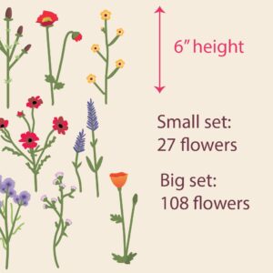 Watercolor Flower Greenery Wall Decals Wild Field Floral