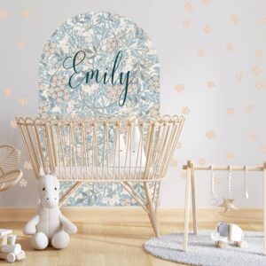 Custom Name Large Floral Arch Wall Sticker Nursery
