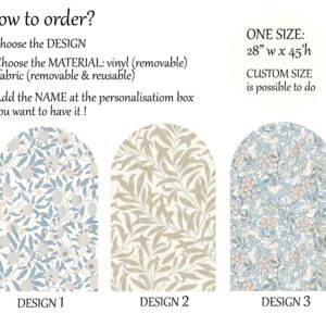 Custom Name Large Floral Arch Wall Sticker Nursery