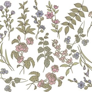 Wildflower Nursery Wall Decals: Floral Greenery Room Decor