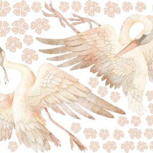 Watercolor Stork Wall Decals: Boho Nursery Decor