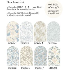 Floral Arch Wall Decal: Beige Flowers, Neutral Nursery Decor