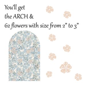 Floral Arch Wall Decal: Beige Flowers, Neutral Nursery Decor