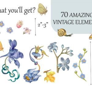 vintage floral watercolor decals installed — nursery boho bedroom feature wall botanical