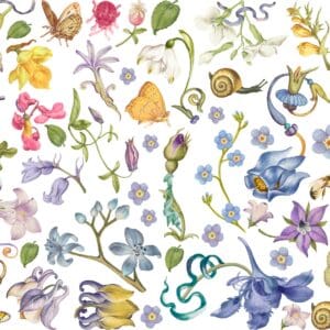 vintage watercolor flowers — nursery boho bedroom botanical focal