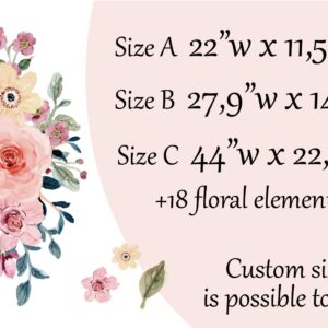 Watercolor Flower Bouquet Wall Decals