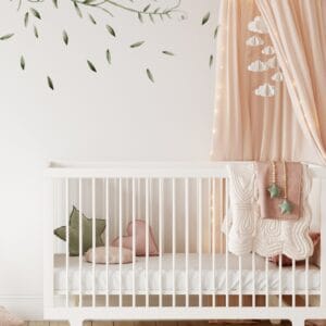 large green vines set — bedroom nursery botanical wall arrangement