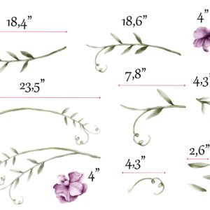 Nursery Large Greenery Lianas Wall Stickers Violet