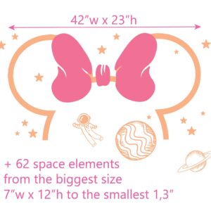 Large Headboard Minnie Mouse Bow Wall Decal Space