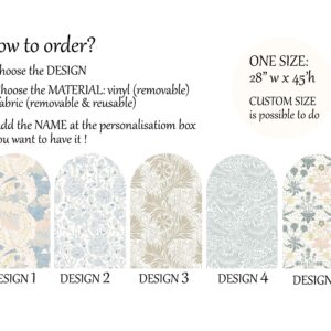 Floral Arch Custom Name Wall Decal: Boho Nursery Decor