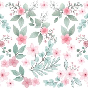 Watercolor Pink Flower Wall Decals: Floral Nursery Decor