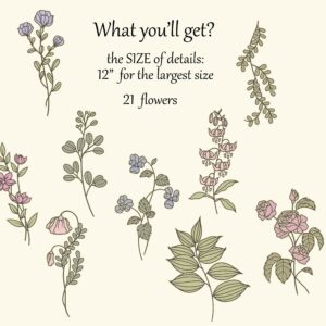 Wildflower Nursery Wall Decals: Floral Greenery Room Decor