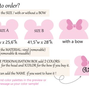 Mickey Headboard Wall Decal: Custom Name, Nursery Decor