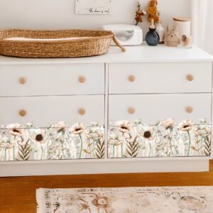 Floral Greenery Wall Decals – Beige Neutral Flowers