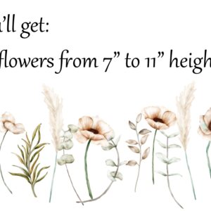 Neutral Floral Wall Stickers – Poppy