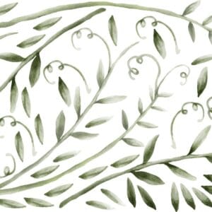 green watercolor vines — bedroom nursery dorm floral botanical focal