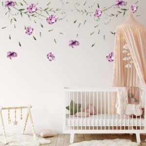 Nursery Large Greenery Lianas Wall Stickers Violet
