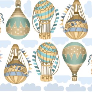 Hot Air Balloon Nursery Wall Decals Clouds Sky Stickers