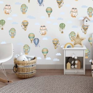 Hot Air Balloon Nursery Wall Decals Clouds Sky Stickers